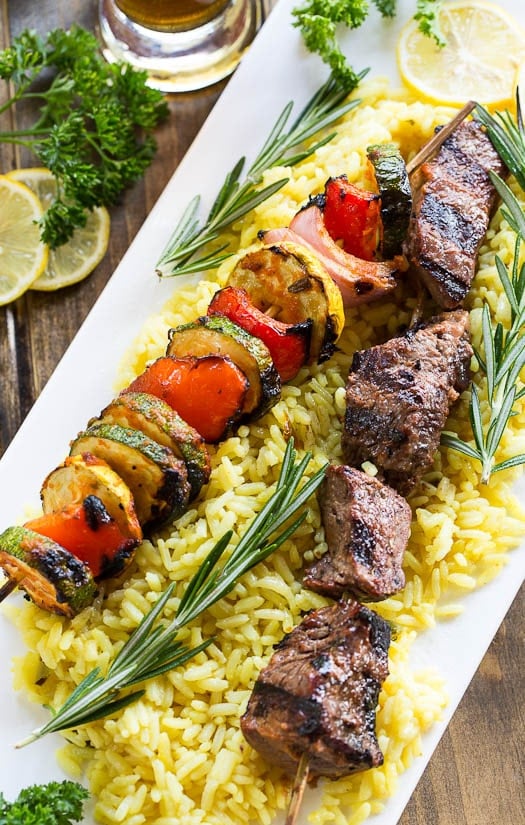 Grilled Beef Kabobs with Rosemary and Lemon Marinade