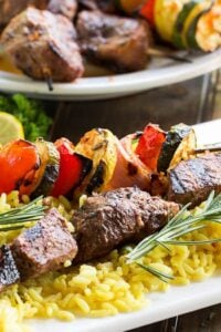 Grilled Beef Kabobs with Lemon and Rosemary Marinade