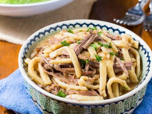 Crock Pot Beef and Noodles - Spicy Southern Kitchen