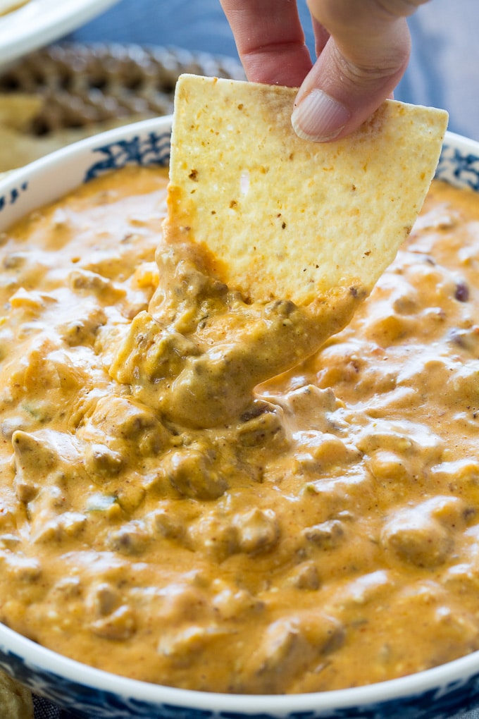 Crock Pot Beef Queso Dip - Spicy Southern Kitchen