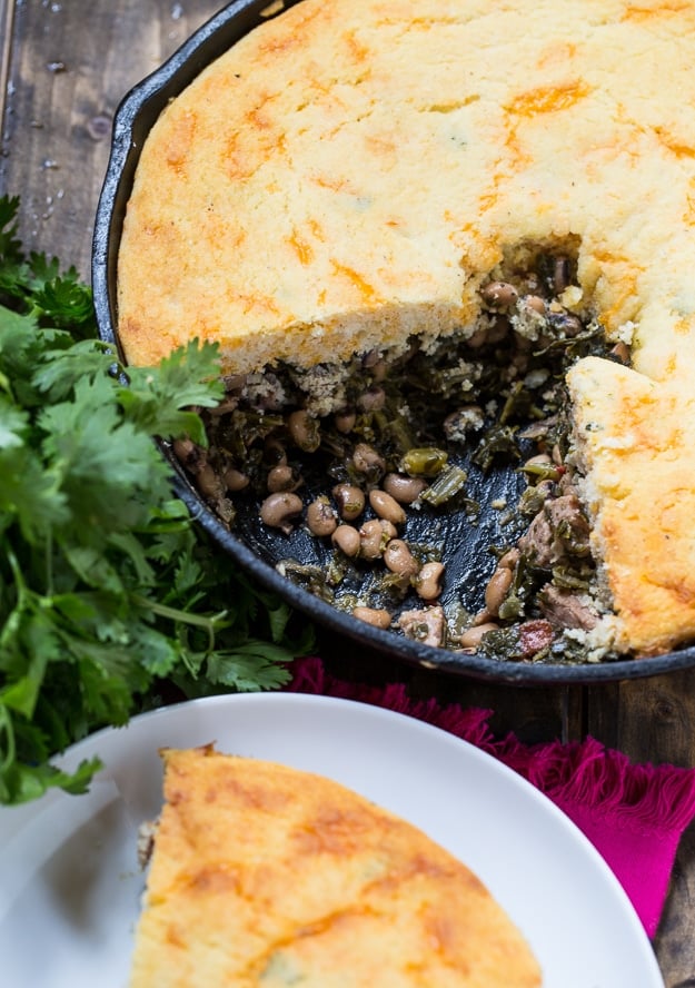 Festive Good Luck Cornbread Skillet