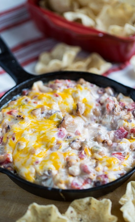 Hot, Cheesy Black-Eyed Pea Dip. Perfect for New Year's or Superbowl party.