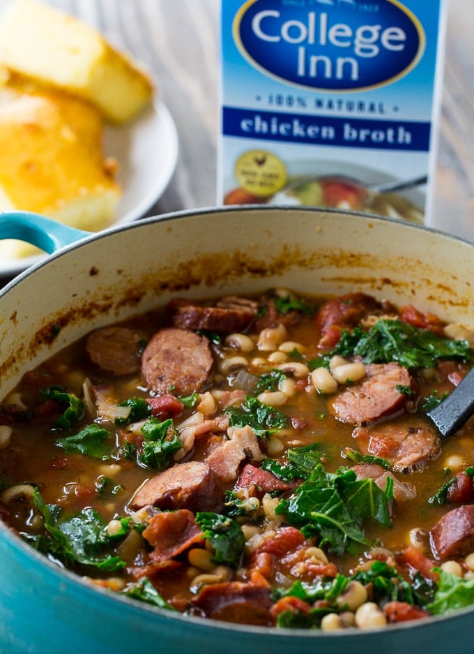 Black-Eyed Pea Stew with Sausage and Kale - Spicy Southern Kitchen