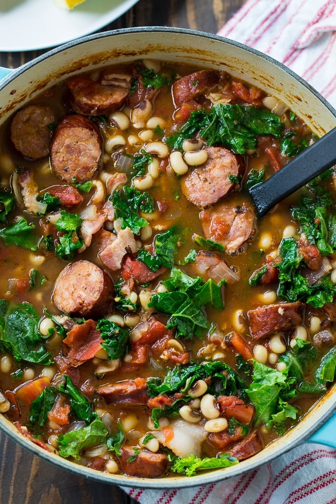 Black-Eyed Pea Stew with Sausage and Kale