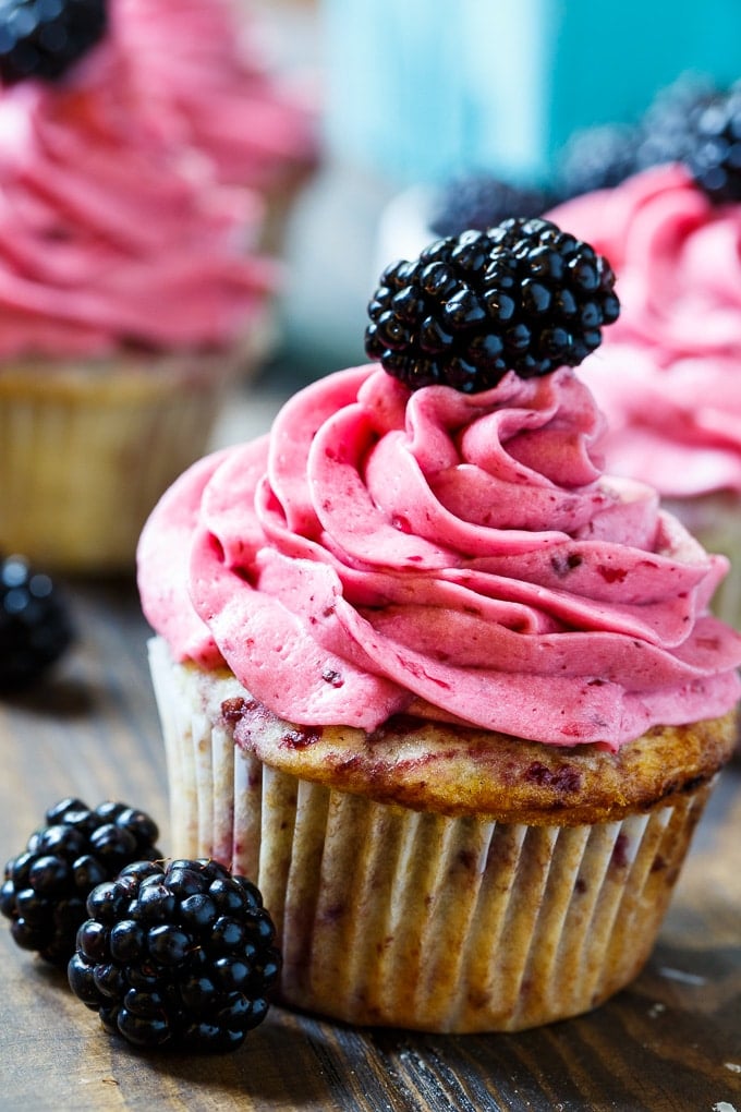 Blackberry Cupcakes with Blackberry Buttercream