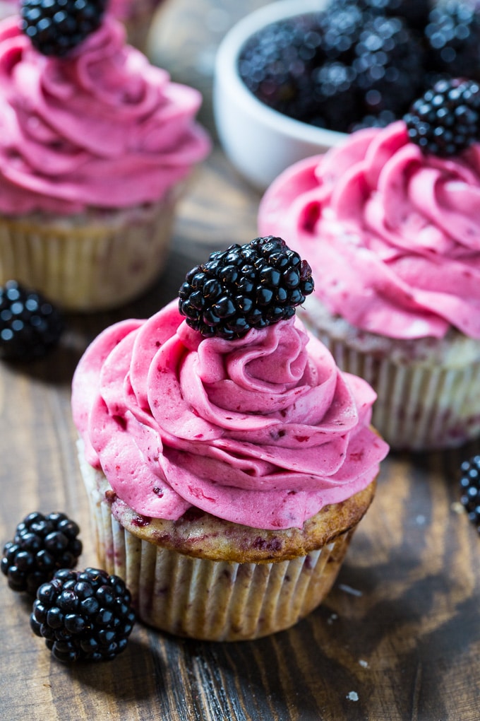 Blackberry Cupcakes with Blackberry Buttercream