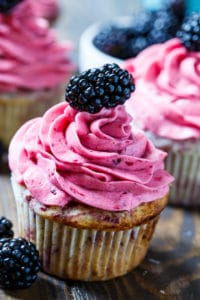 Blackberry Cupcakes with Blackberry Buttercream