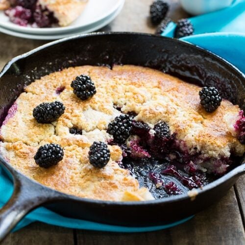 Easy Skillet Blackberry Cobbler - Spicy Southern Kitchen