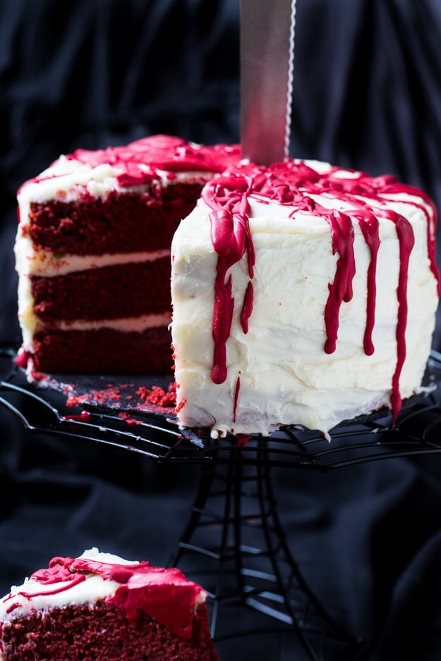 Bloody Red Velvet Cake will add some gore to your Halloween.