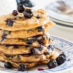 Blueberry Almond Protein Pancakes #glutenfree #healthy