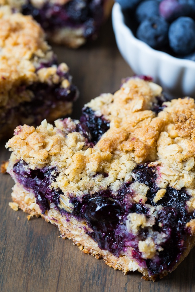 Blueberry Bars made with fresh blueberries.