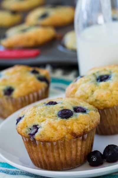 Lemon Blueberry Cornmeal Muffins - Spicy Southern Kitchen