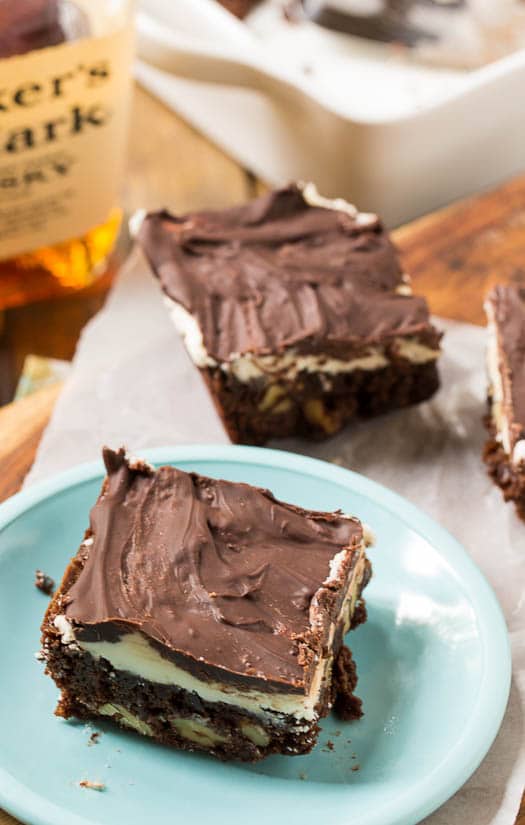 Double Frosted Bourbon Brownies #dessert
