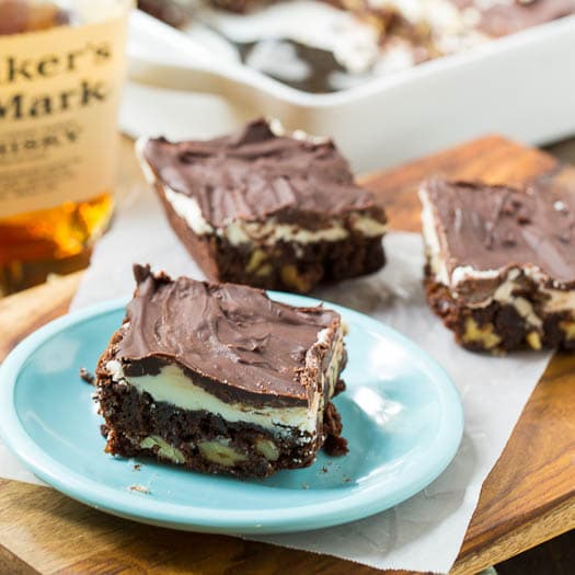 Double Frosted Bourbon Brownies #dessert