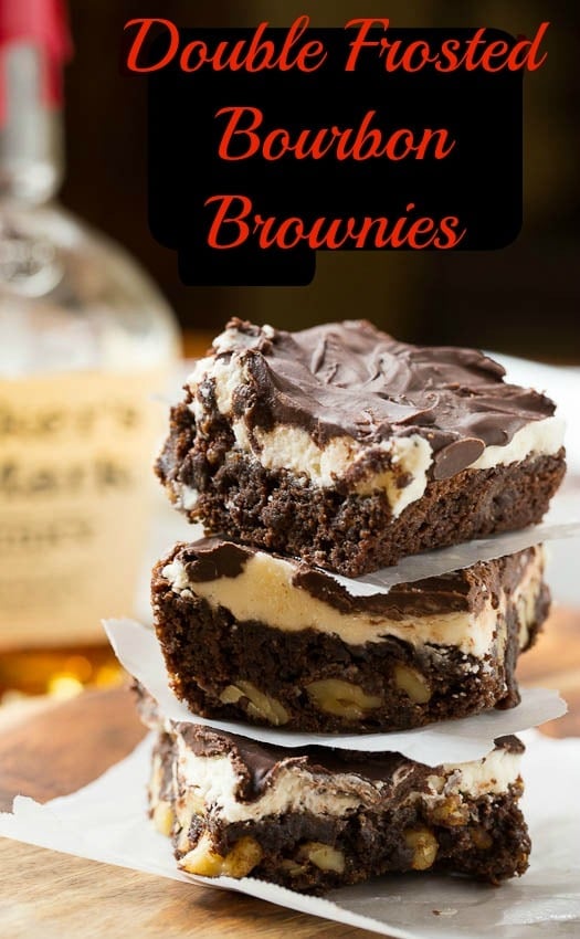 Double Frosted Bourbon Brownies - Spicy Southern Kitchen