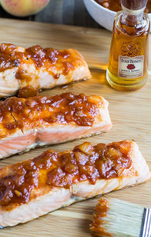 Salmon with Bourbon Peach BBQ Sauce