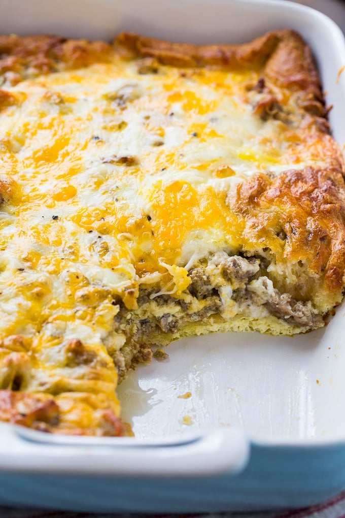 Sausage and Crescent Roll Casserole - Spicy Southern Kitchen