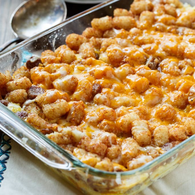 Breakfast Tater Tot Casserole Spicy Southern Kitchen