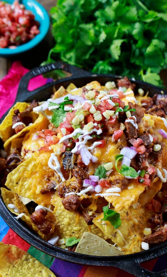 BBQ Brisket Nachos - perfect for game day and a great way to use up leftover brisket!