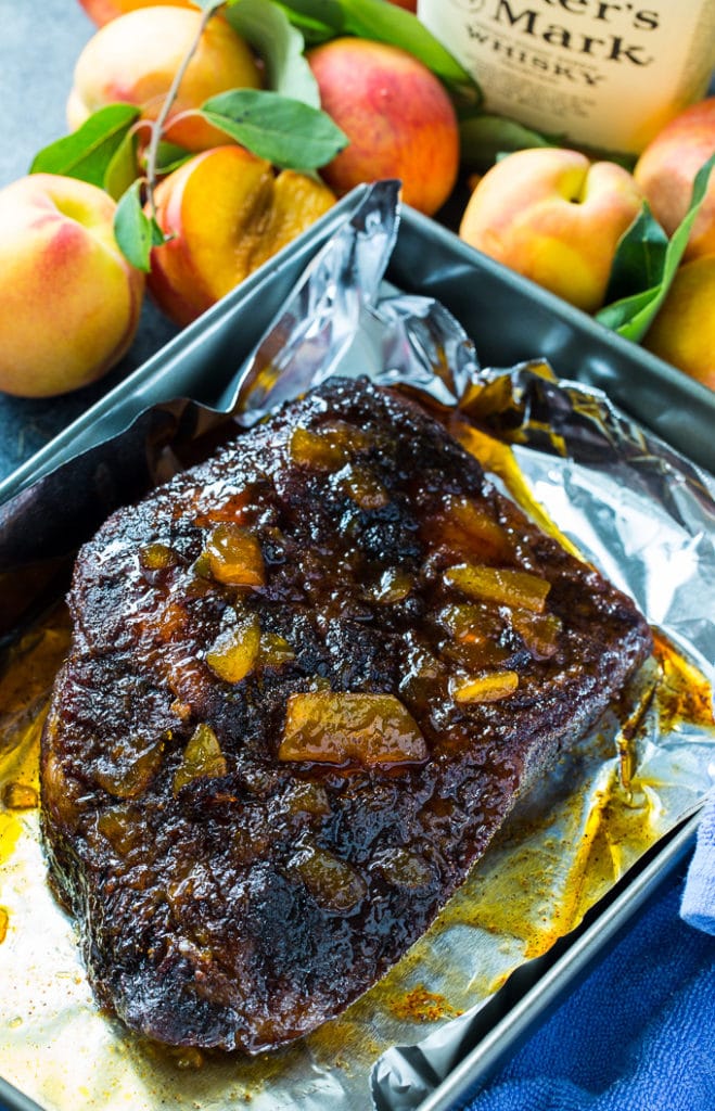 OvenRoasted Beef Brisket with Bourbon Peach Glaze Spicy Southern Kitchen