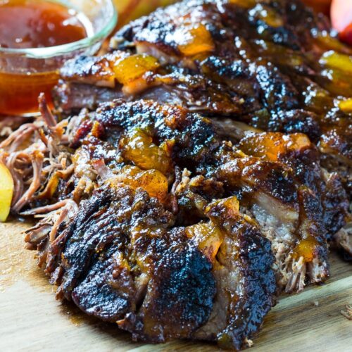 OvenRoasted Beef Brisket with Bourbon Peach Glaze Spicy Southern Kitchen