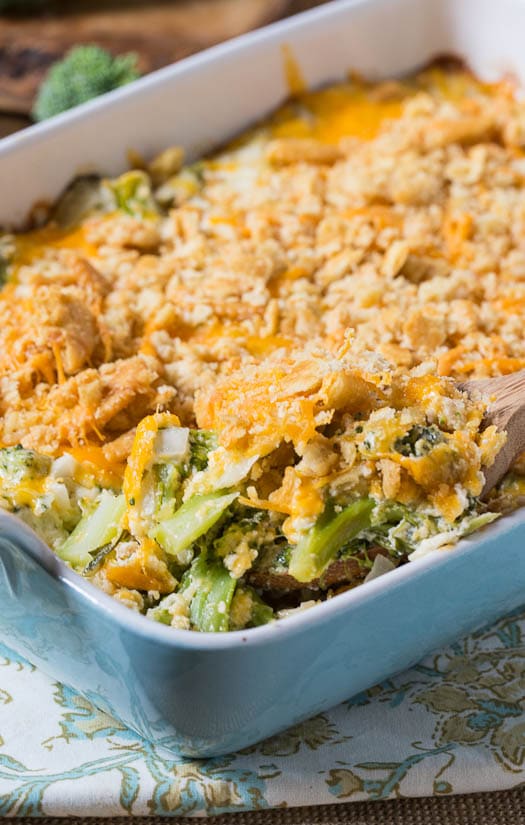 Broccoli Casserole with a cheesy Ritz cracker topping.