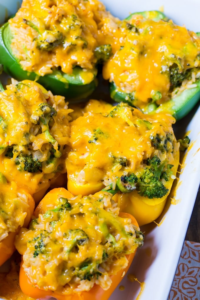 Broccoli and Cheese Stuffed Peppers