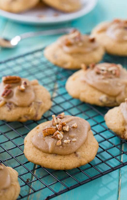 Caramel Frosted Brown Sugar Cookies
