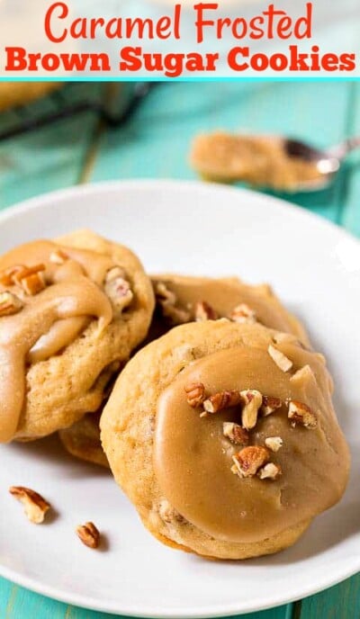 Caramel Frosted Brown Sugar Cookies - Spicy Southern Kitchen