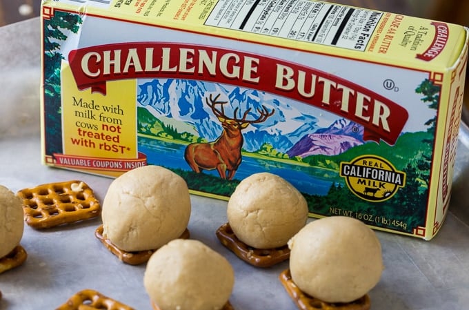 Buckeye Pretzel Bites made with Challenge butter