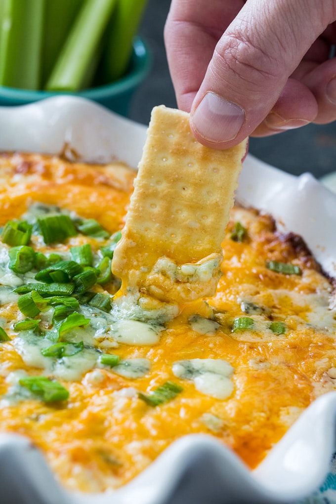 Easy Buffalo Shrimp Dip makes a spicy party appetizer