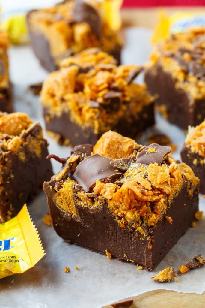 Butterfinger Fudge- a great way to use up candy.