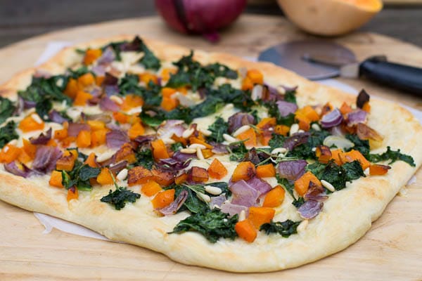 butternut squash and kale flatbread