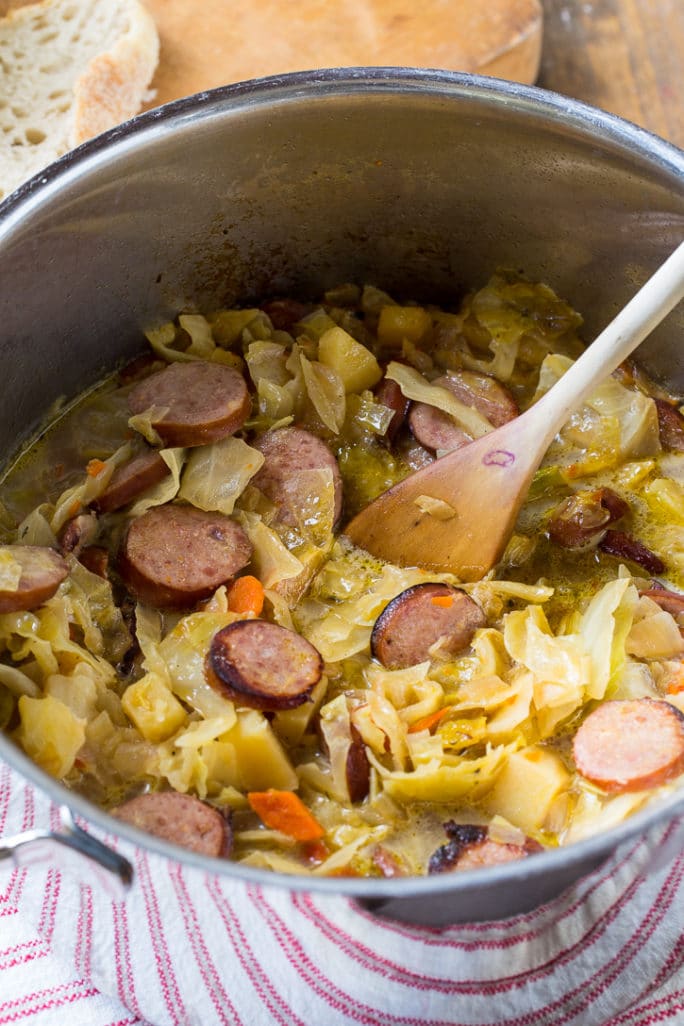 Cabbage Soup with Smoked Sausage - Spicy Southern Kitchen
