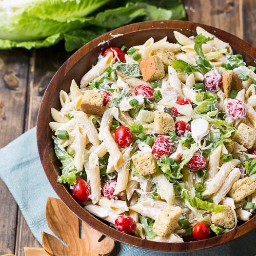 Chicken Caesar Pasta Salad - Spicy Southern Kitchen