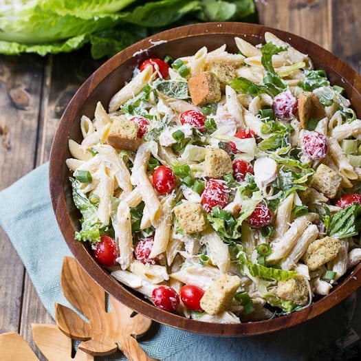 Chicken Caesar Pasta Salad - Spicy Southern Kitchen