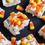 Candy Corn Fudge with pretzels and white chocolate