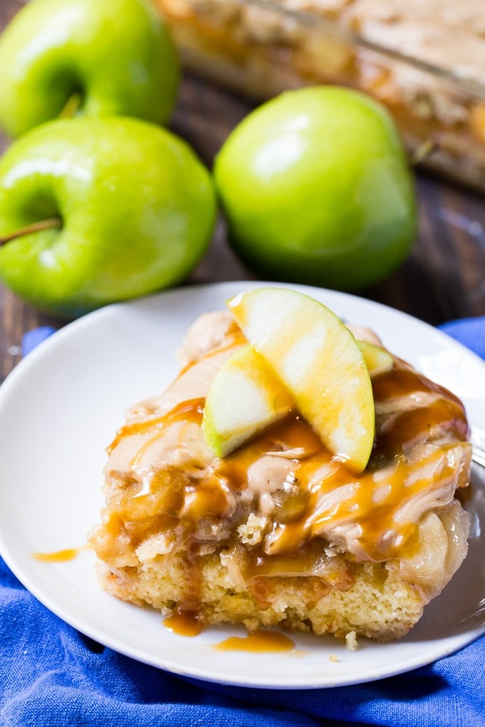 Caramel Apple Poke Cake