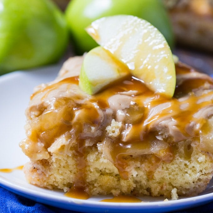 Caramel Apple Poke Cake