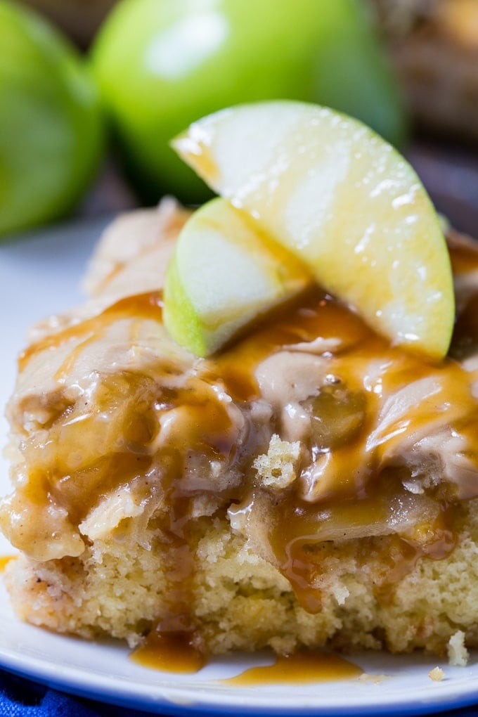 Caramel Apple Poke Cake