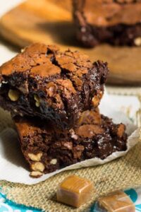 Brownies with Caramel and Peanuts