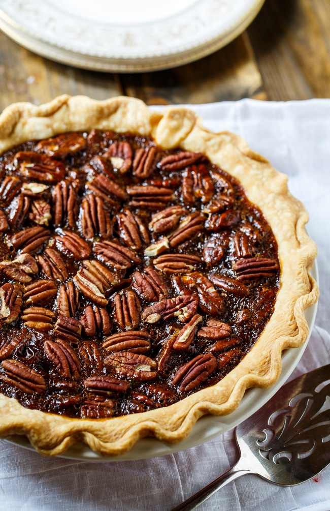 Paula Deen's Caramel Pecan Pie- perfect for Thanksgiving or any other special occasion. Has a deep caramel flavor.