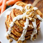 Carrot Cake Pancakes with Cream Cheese Glaze