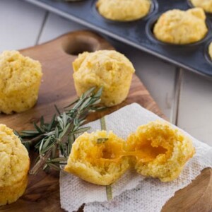 Cheese Stuffed Mini Corn Muffins