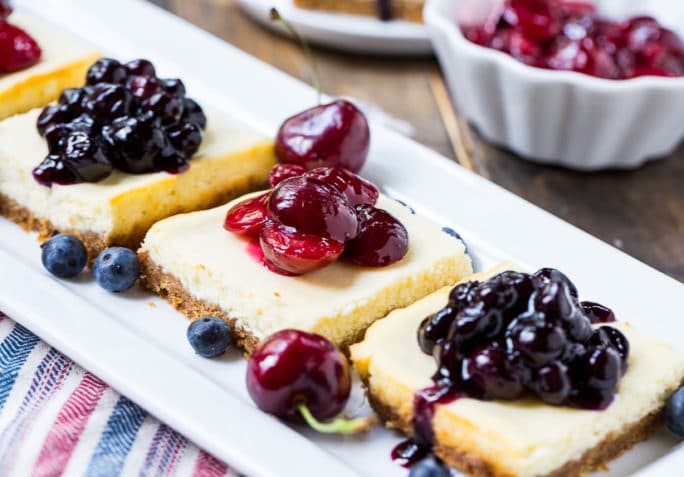 Lightened-Up Cheesecake Bars with fruit toppings #SweetSwaps #SplendaSweeties