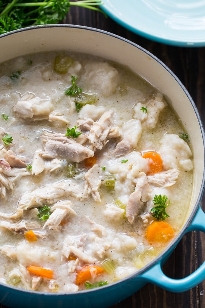 Old-Fashioned Chicken and Dumplings from scratch