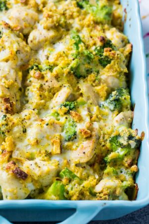 Cheesy Chicken and Broccoli Casserole - Spicy Southern Kitchen