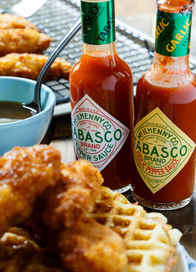 Chicken And Waffles With Tabasco Maple Syrup Spicy Southern Kitchen