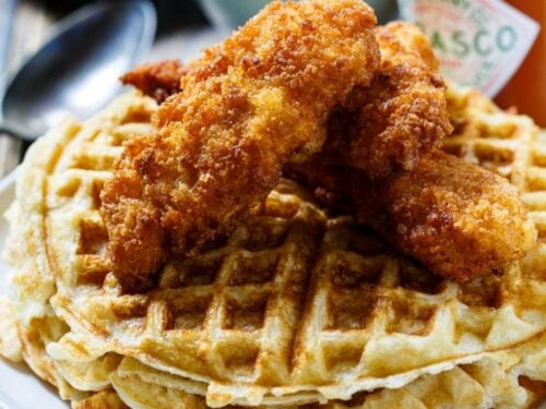 Chicken And Waffles With Tabasco Maple Syrup Spicy Southern Kitchen