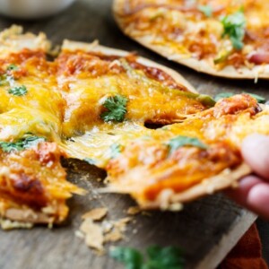 BBQ Salmon Tortilla Pizzas